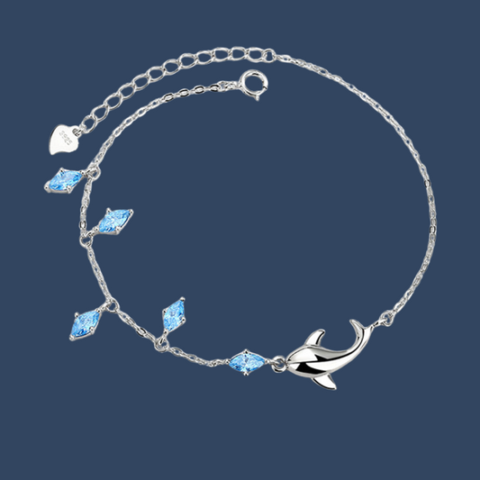 Sterling Silver Dolphin Love Bracelet