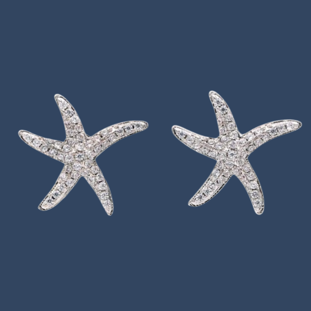 Stella Marina Sterling Silver Starfish Earrings